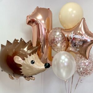 Набор шаров с ёжиком на день рождения для мальчика или девочки