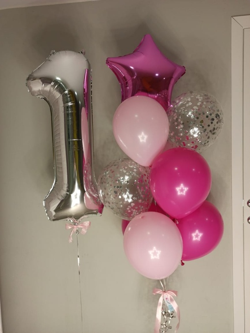 Набор шаров с цифрой на день рождения для девочки или девушки