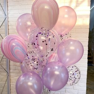 Фонтан изи нежно розовых шаров на день рождения для девочки или девушки
