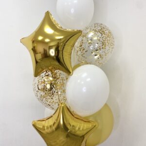 Золотой набор шаров со звездами на день рождения для девочки или девушки