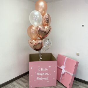 Коробка-сюрприз розовая для девочки или девушки на день рождения