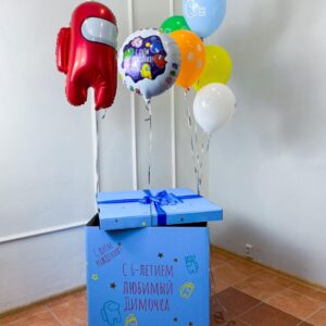 Коробка-сюрприз с шарами Амонг Ас